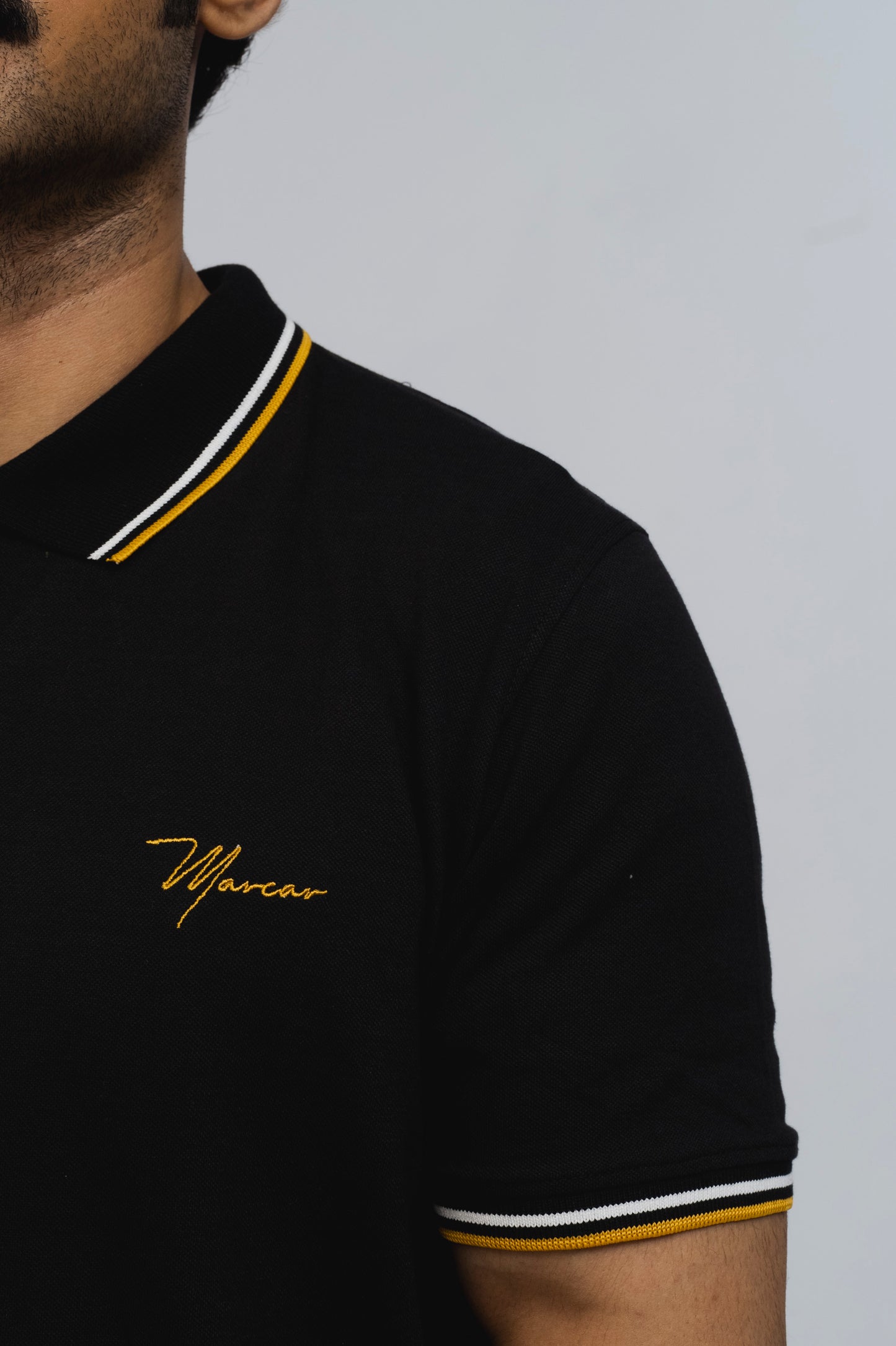 Marcar Signature Stretch Zip Polo (Black)