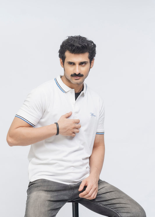 Buttonaire Polo Signature Stretch (White)