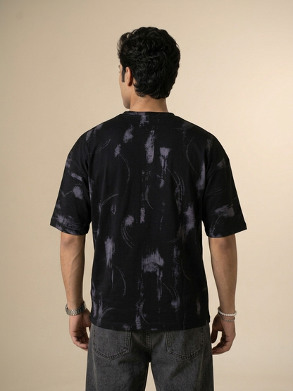 Marcar CloudLuxe Abstract Brush Oversized Tee (Mid Night Madness)