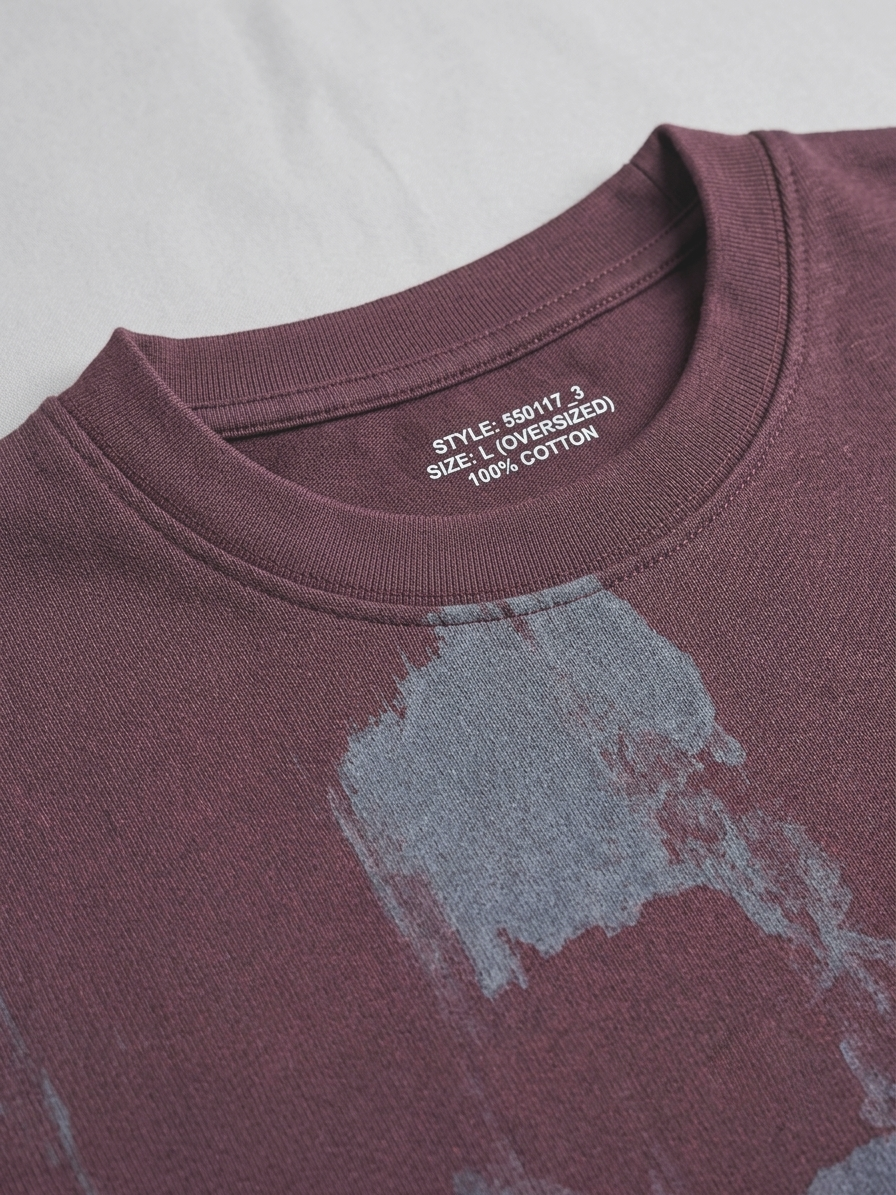 Marcar CloudLuxe Abstract Brush Oversized Tee (Plum Earth)