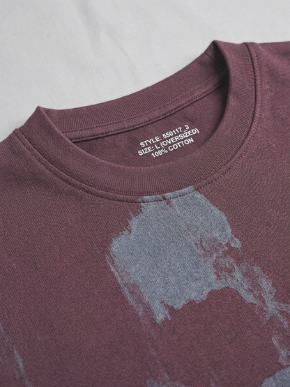 Marcar CloudLuxe Abstract Brush Oversized Tee (Plum Earth)