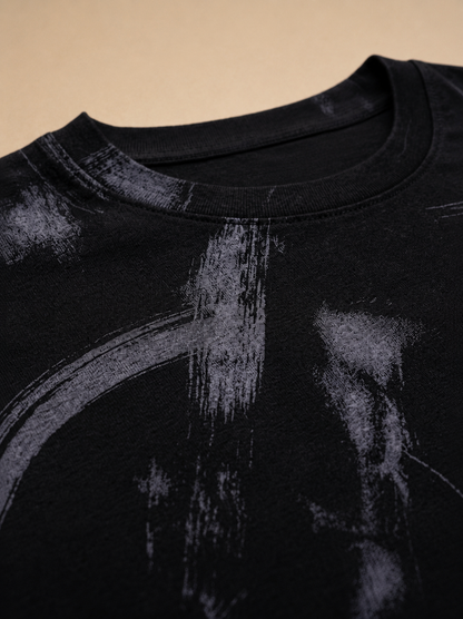 Marcar CloudLuxe Abstract Brush Oversized Tee (Mid Night Madness)