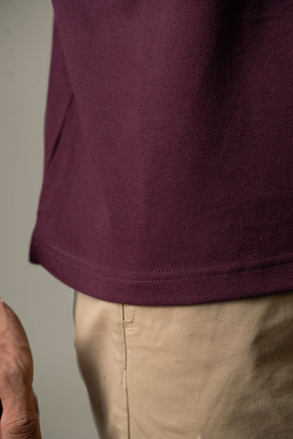 Buttonaire Polo | M Stretch - Violet Plum