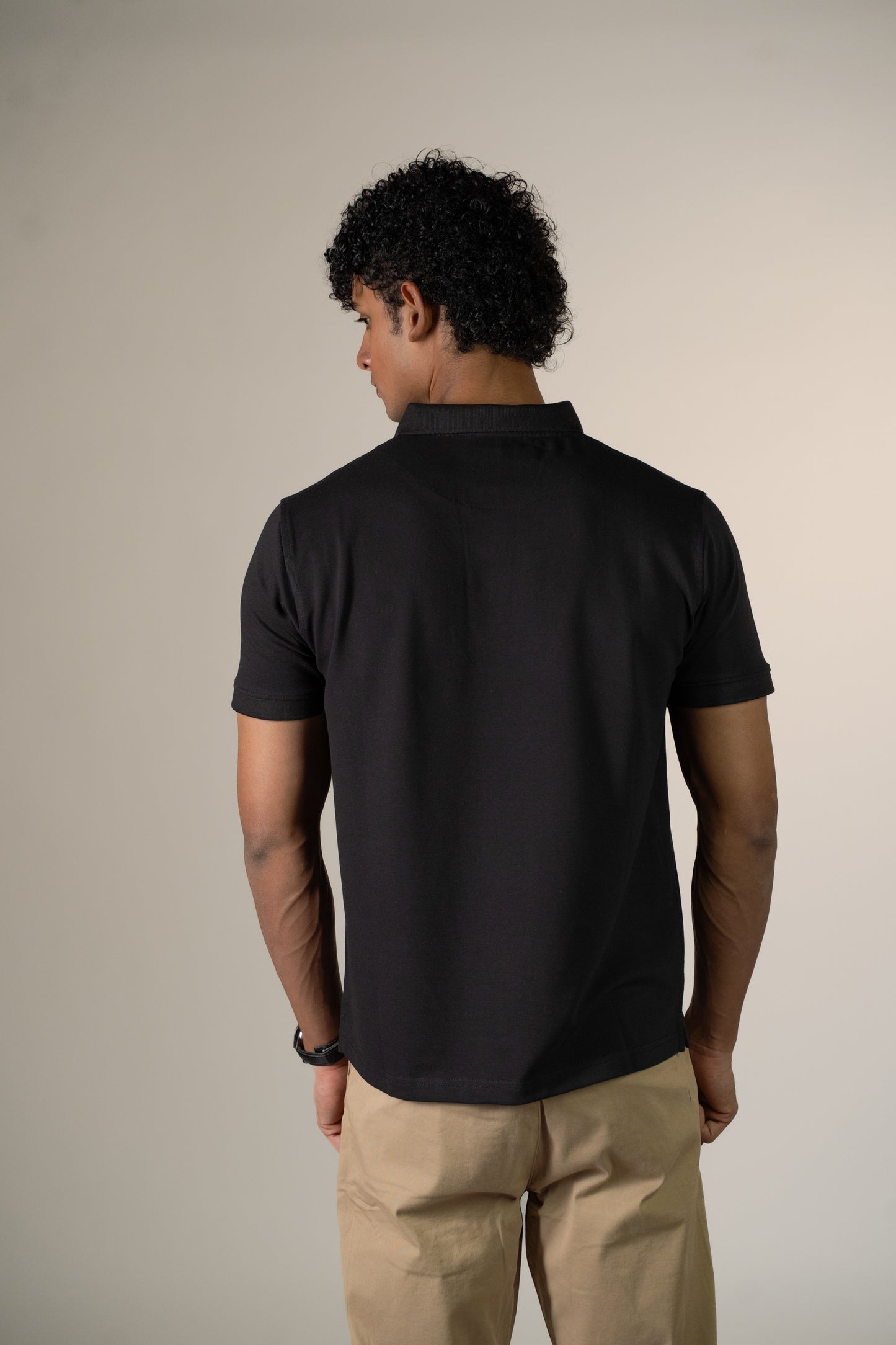 Buttonaire Polo | M Stretch – Obsidian Black