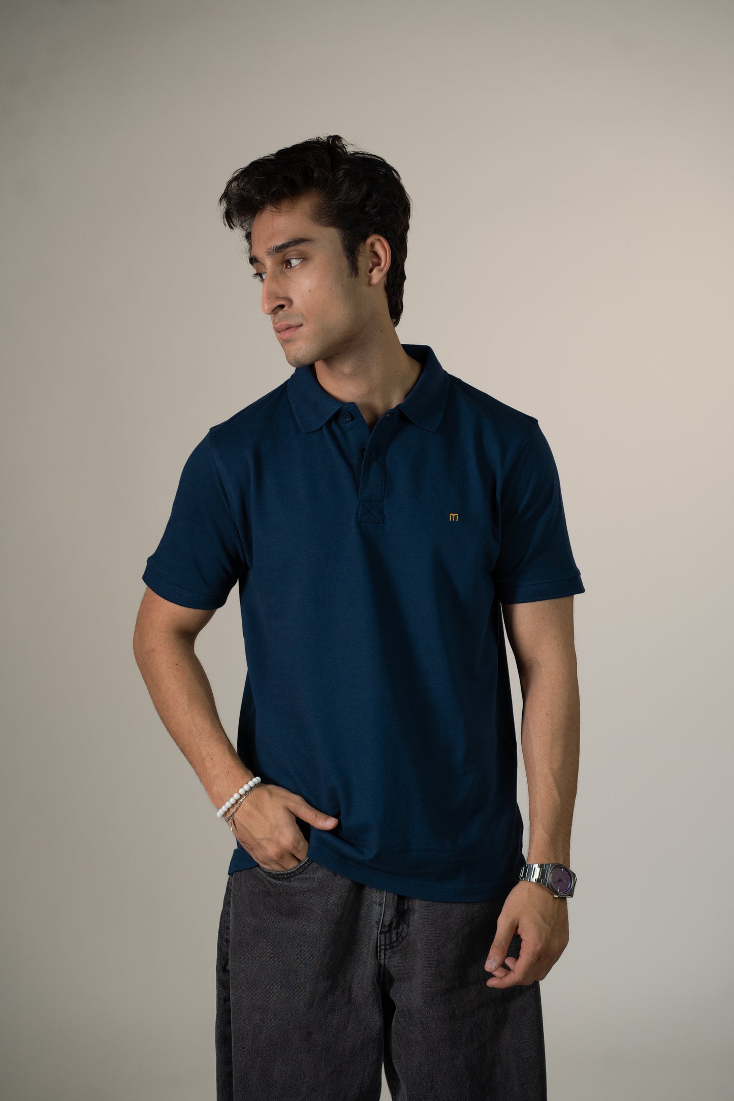 Buttonaire Polo M Stretch - Midnight Teal
