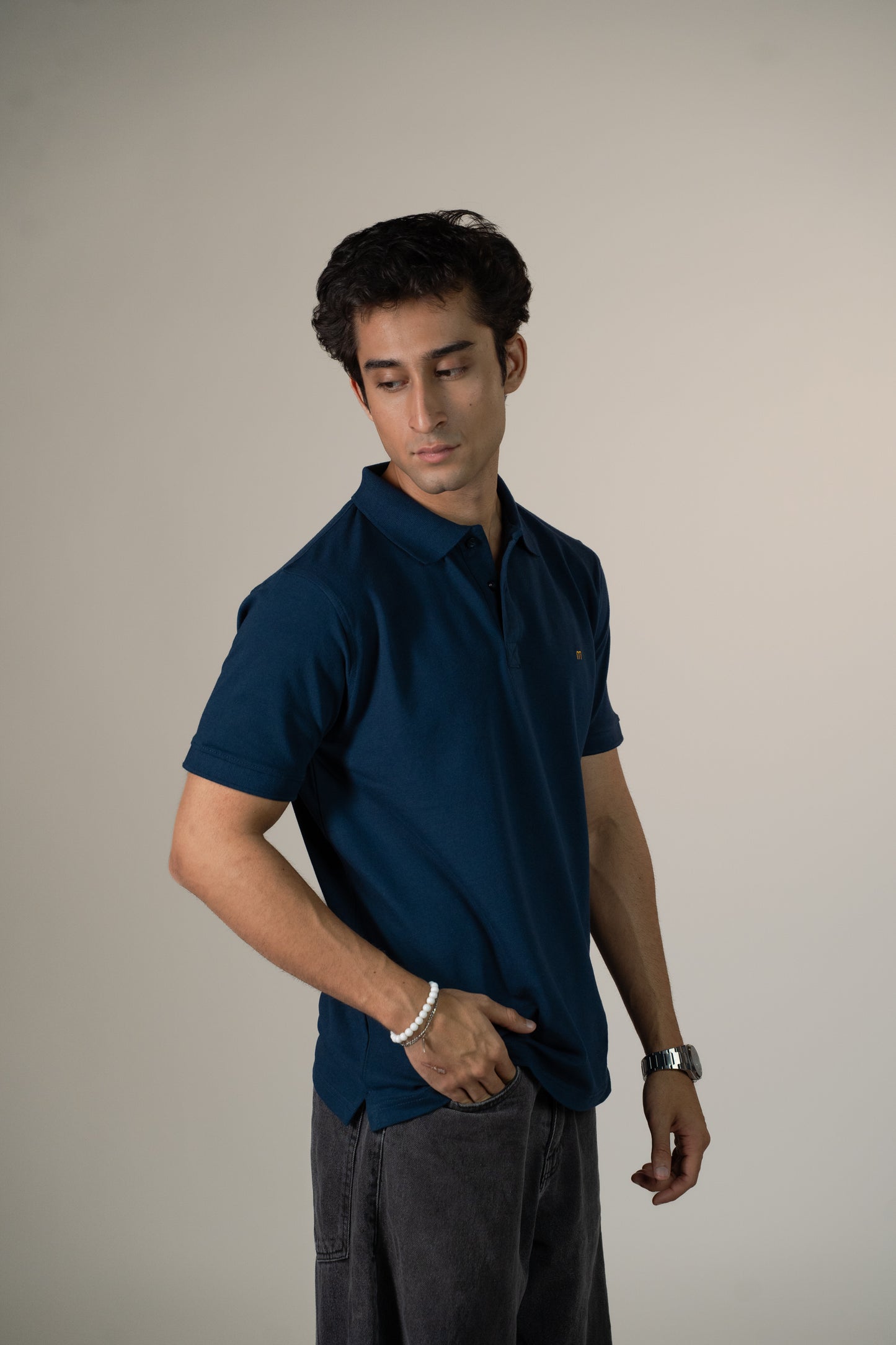 Buttonaire Polo M Stretch - Midnight Teal