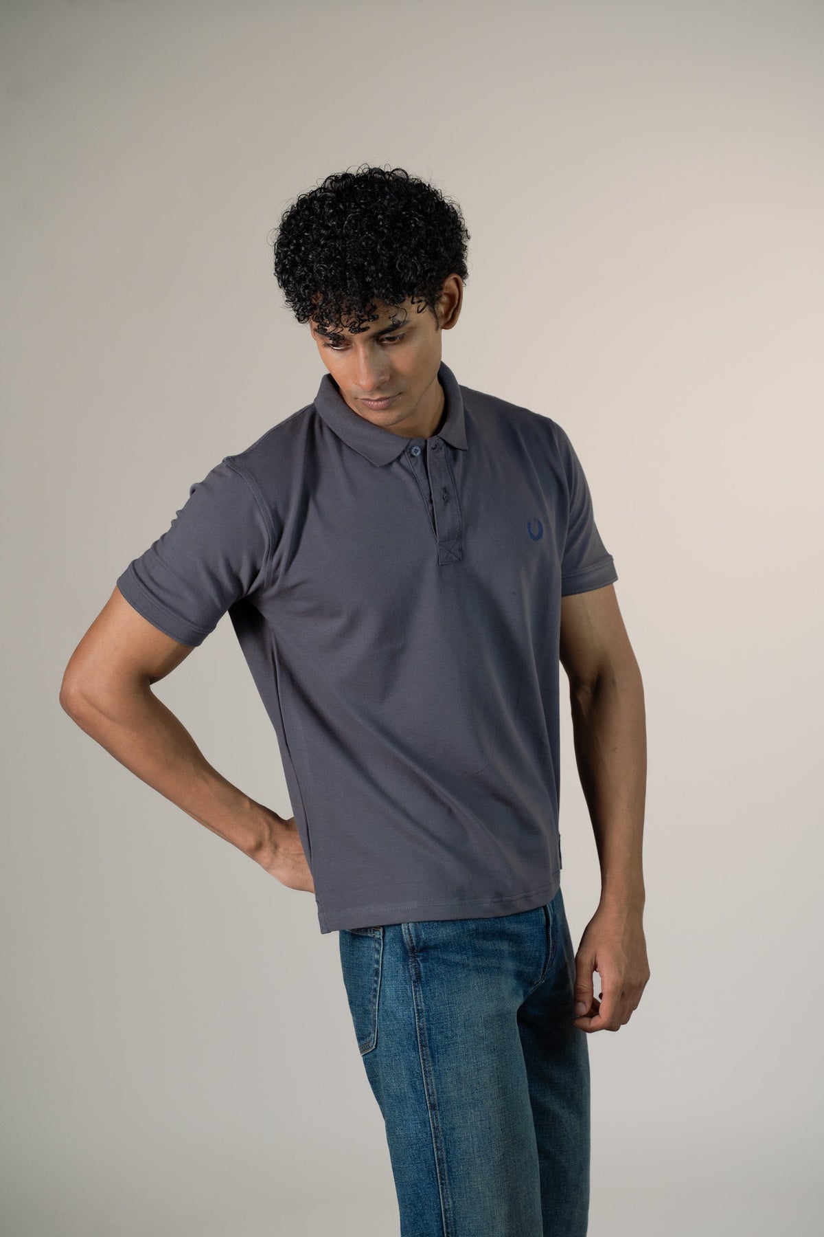 Buttonaire Polo Laurel Stretch - Carbon Grey