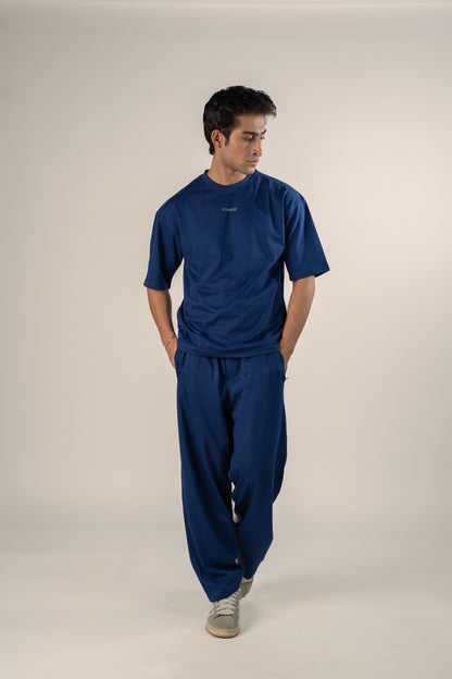 The Nomad Oversized Drop Shoulder Co-ord: Marine Blue