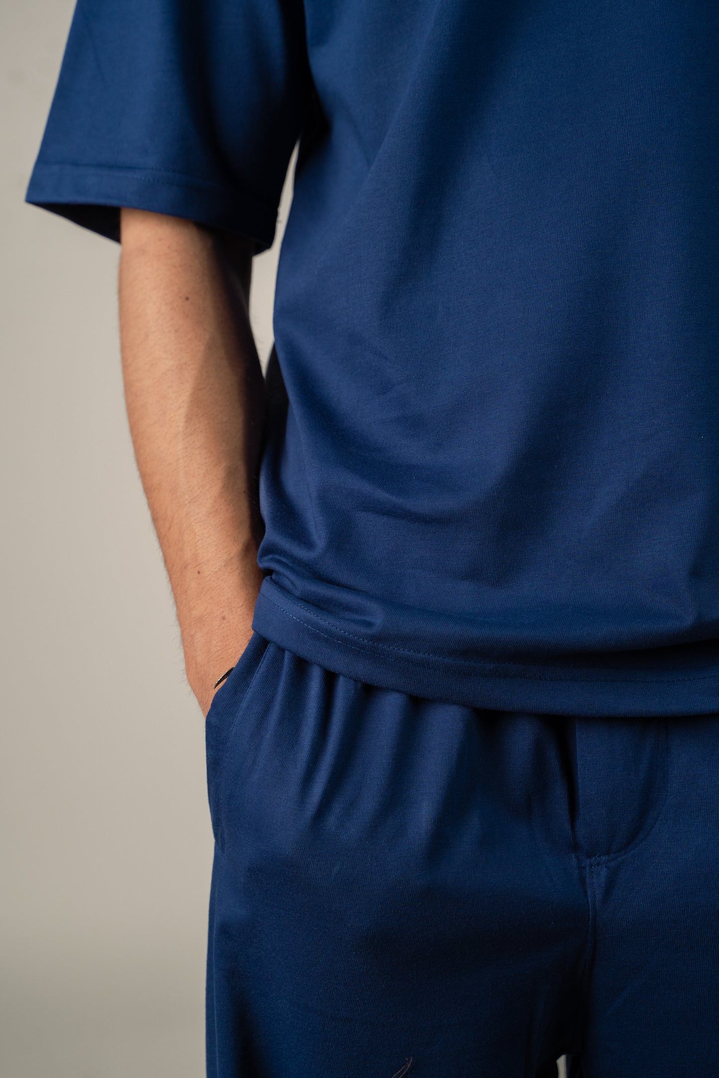 The Nomad Oversized Drop Shoulder Co-ord: Marine Blue