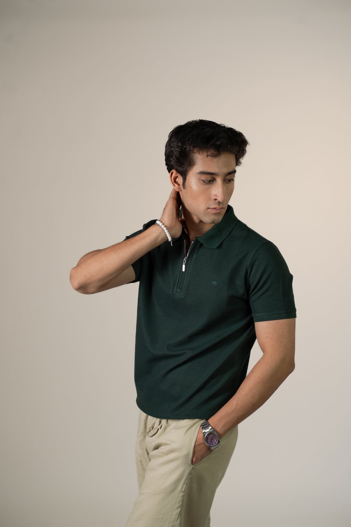 Artisan Zip Knit | Teal Green