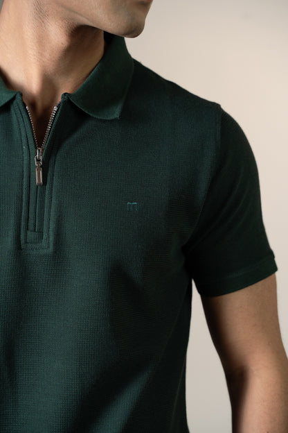 Artisan Zip Knit | Teal Green
