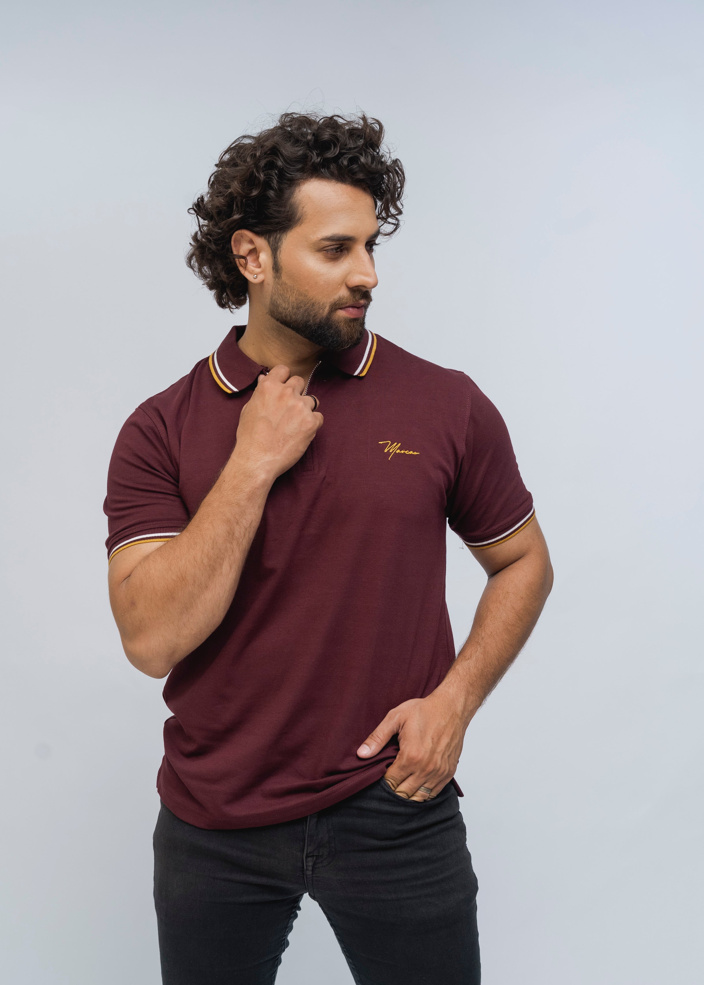 Maroon Variant Zénzip Polo Signature Stretch (Maroon) – Marcar by Ace