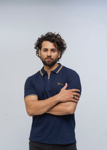 Zénzip  Signature Stretch Polo  (Navy)