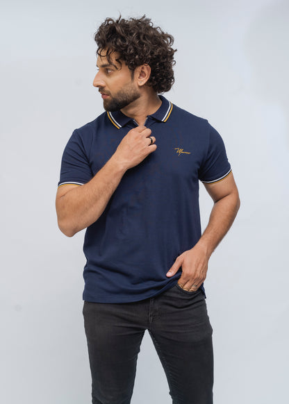 Marcar Signature Stretch Zip Polo (Navy)