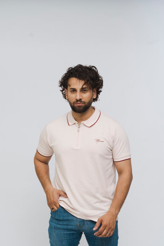 Marcar Signature Stretch Zip Polo (Pink)